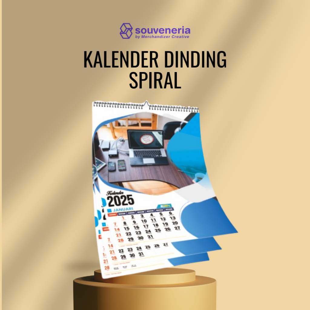 

Custom Kalender Dinding 2025 Finishing Spiral 13 Lembar Portrait 1 Muka