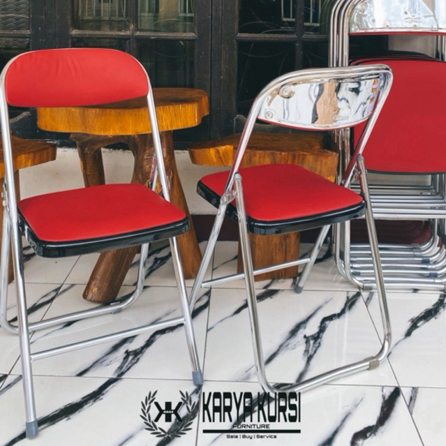 Kursi Lipat Kantor/Kursi Lipat Tenda/Kursi Lipat Sekolah Merah Chitose/Futura