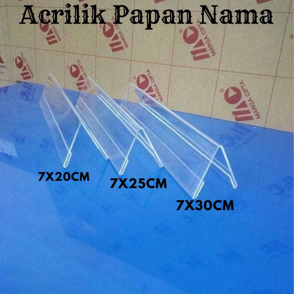 

Papan Nama Acrilik 7×30 cm Name Tag / Papan Nama Meja