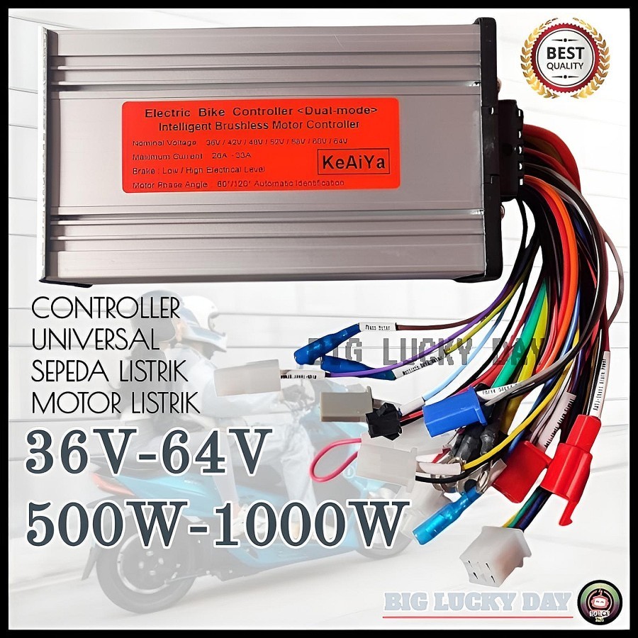 CONTROLLER SEPEDA LISTRIK 36V-64V 500W-1000W KEAIYA BLDC BRUSHLESS