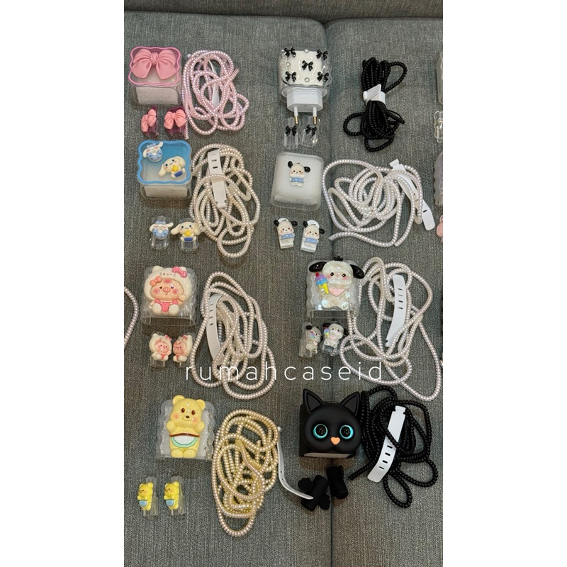 CASE CHARGER SET DAPAT CASE KEPALA , PELILIT KABEL , CABLE BITE , CABLE STRAP