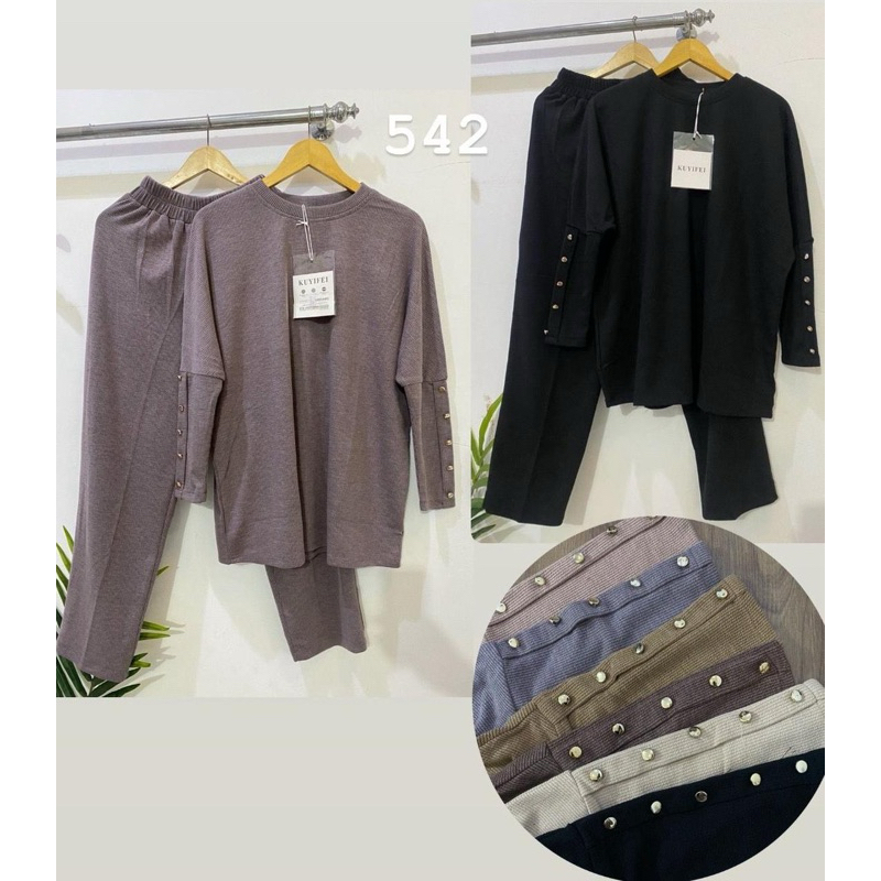 Kuyifei 542//setelan celana batwing//setcel  inara Batwing Kuyifei//pakaianwanitasby