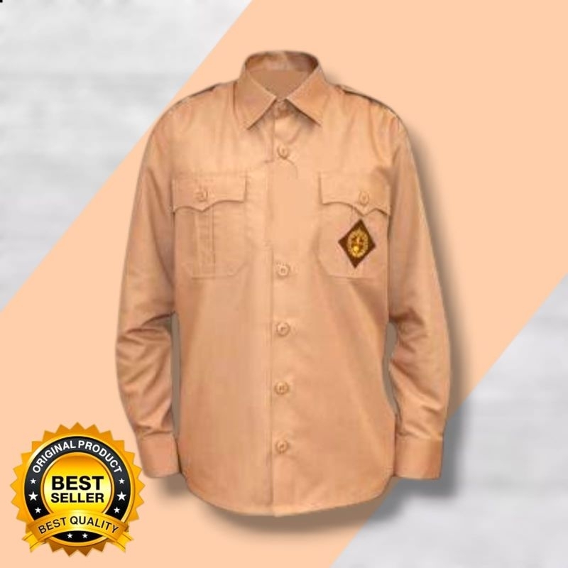 Baju Pramuka Penggalang Laki Laki Seragam Sekolah SD Lengan Panjang Kantong Atas / BAJU PENGGALANG P