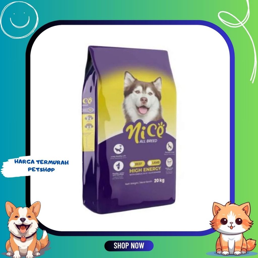 (GOJEK) 20GROSIR NICE DOG BEEF 20KG / NICE DOG LAMB 20KG / DOG FOOD