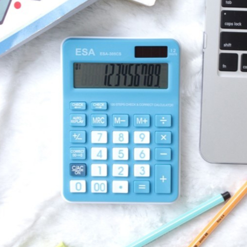 

ESA Kalkulator Check Correct 12 Digits Warna Warni 305CS