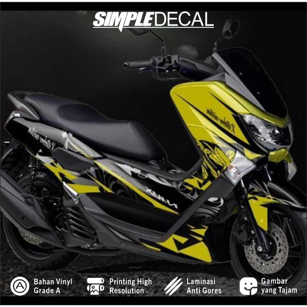 Decal stiker nmax lama full body new motif grafis kuning decal custom motor nmax lama