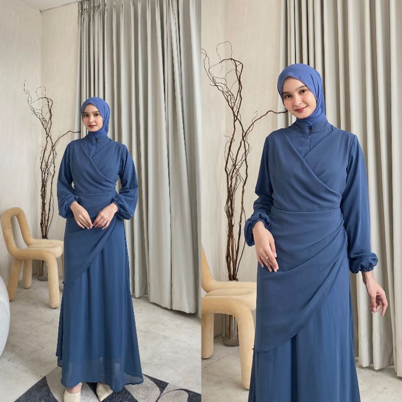 Sale Erina Dress Ceruti Ootd Hijab Simple Seragam Bridesmaid
