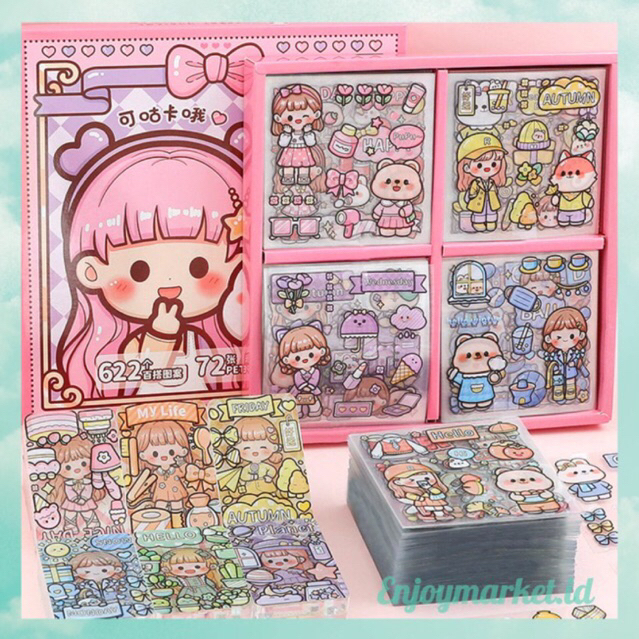 

Stiker Lucu Sticker Box Viral Dodogirl isi 72 Lembar Bening Waterproof Buat Jurnal TLD91