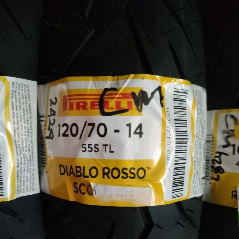Ban pirelli 1set aerox upsize 120/70-14 & 150/70-14