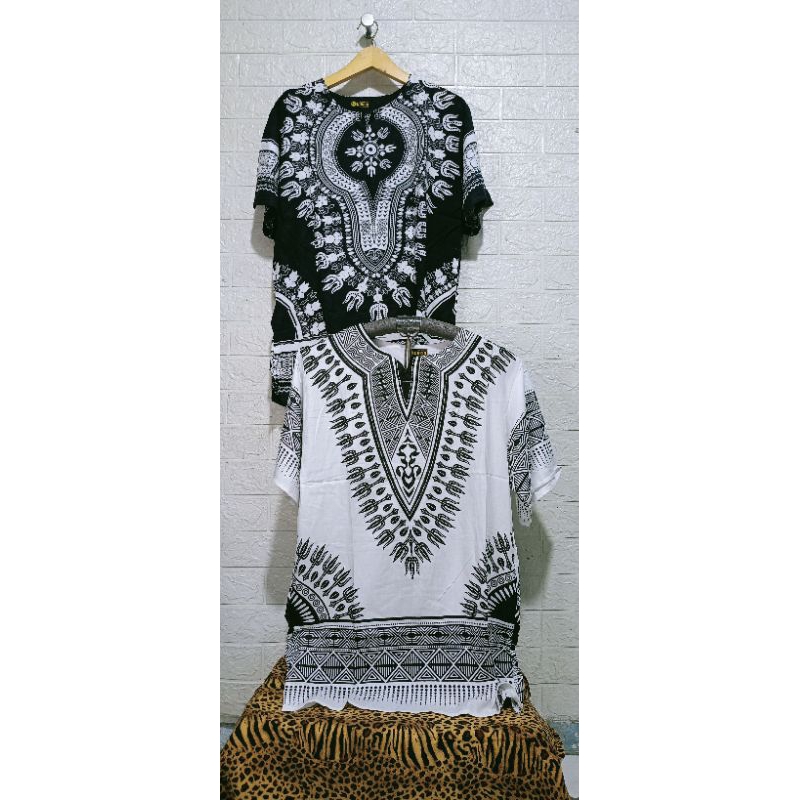 Kaos Etnik Dashiki/baju uje motif Batik Thailand/Kaos bahan rayon halus