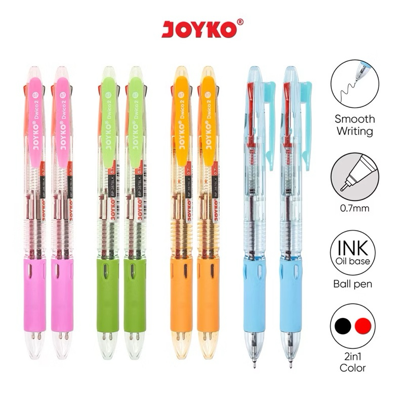 

Pulpen Joyko Dwico2 BP-287BLK ECER 1 Biji / Bolpoin 2 Warna Merah dan Hitam / Ballpoint Joyko 2 Warna / Pena Joyko