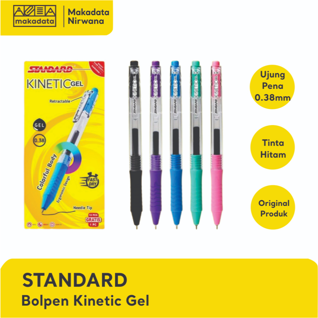 

STANDARD BOPEN/PULPEN/BOLLPOINT KINETIC GEL HITAM (1 PCS)