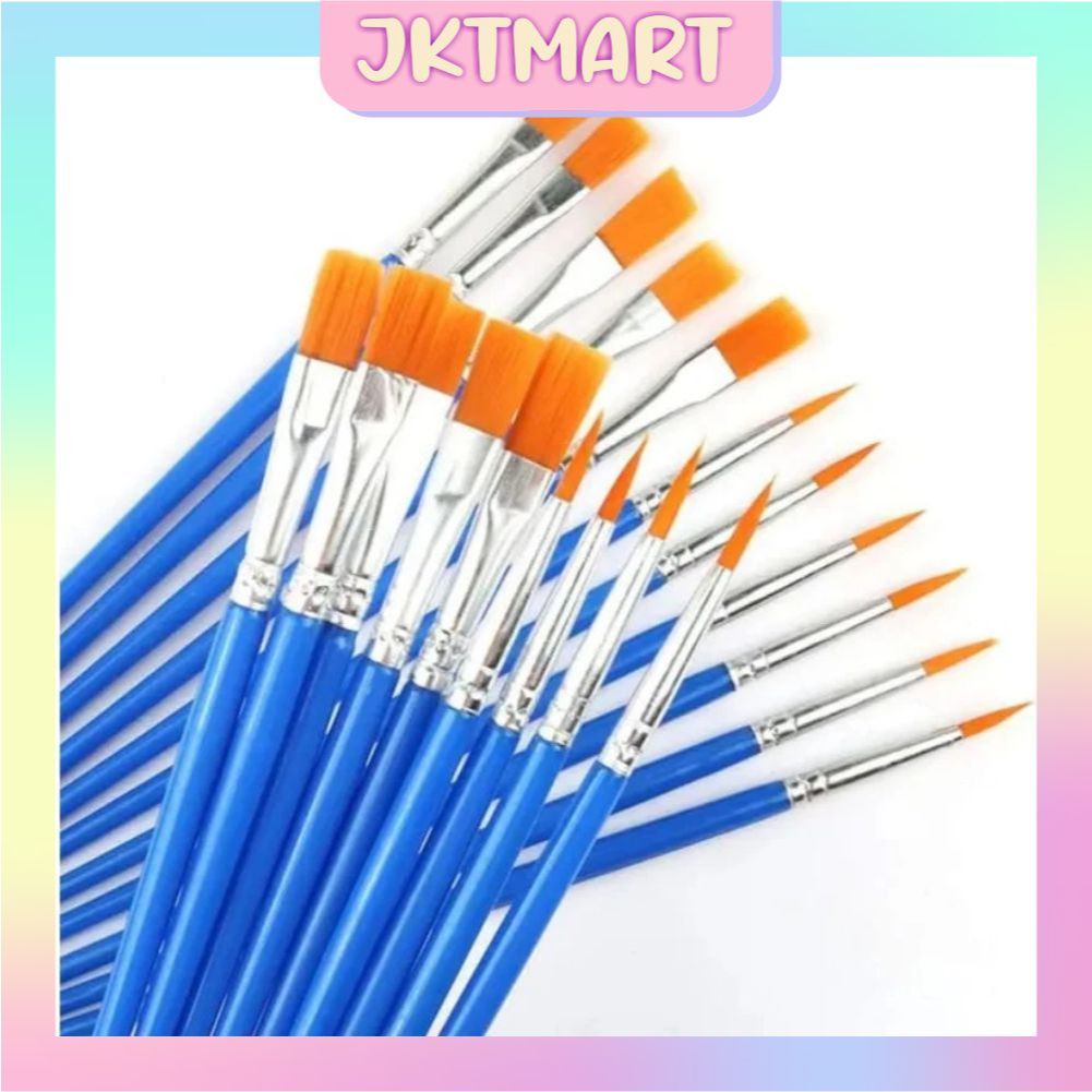 

⭐ JKTMART ⭐ Kuas lukis detailing kuas cat sepatu Kuas Lukis Kecil Liner & Flat Handle Biru S138