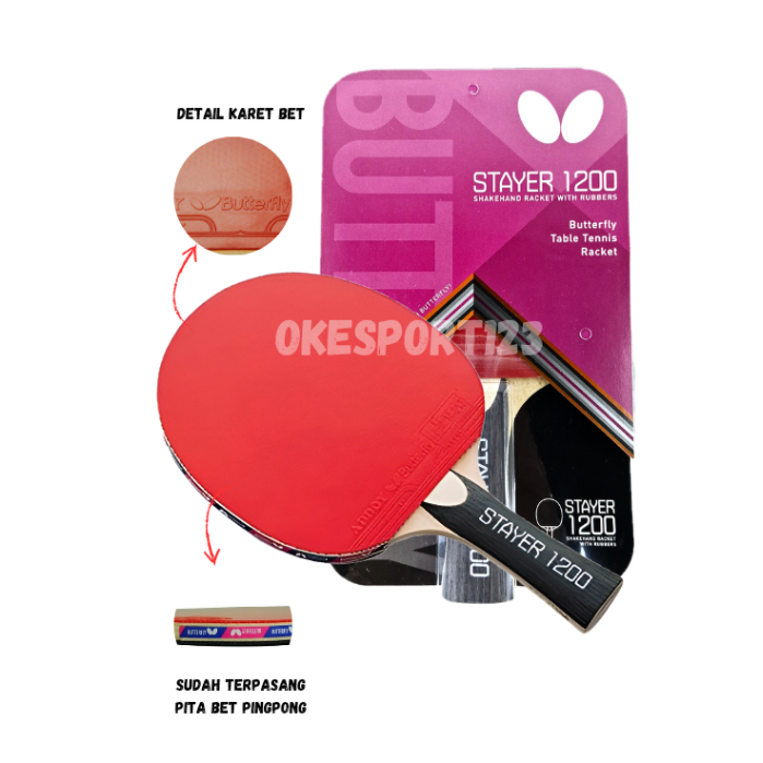 BAD PINGPONG ORI BUTTERFLY STAYER 1200, STAYER 1800, STAYER 3000 / BET TENIS MEJA ORI BUTTERFLY STAY