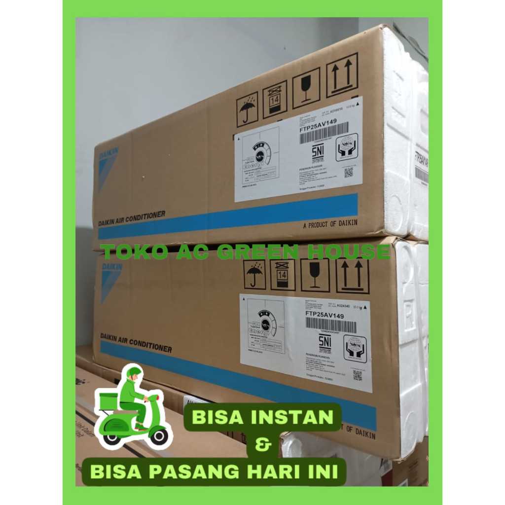 Kirim Instan Indoor ac daikin 1/2 pk - 2 pk tipe FTP15 - FTV50 baru segel pabrik plus remote BISA IN