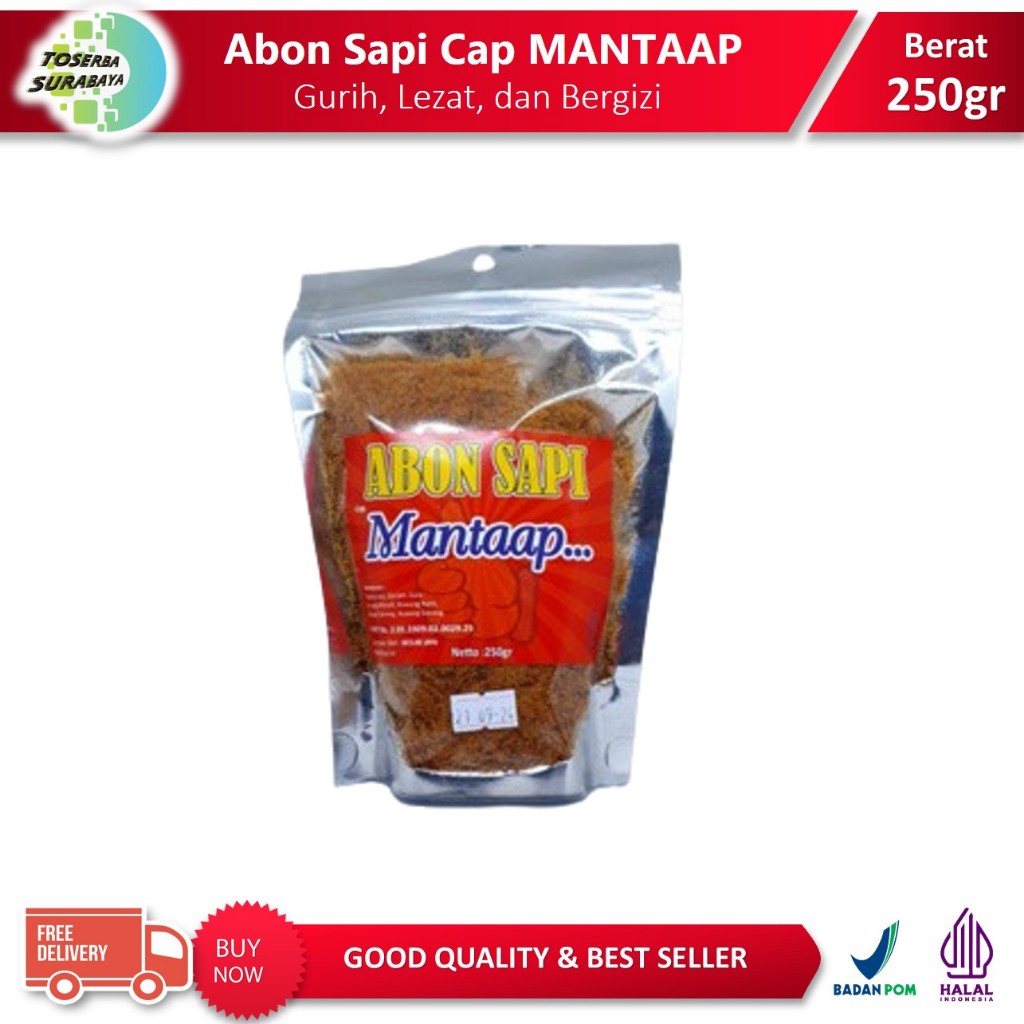 

ABON Sapi Asli Cap MANTAAP 250gr - Kemasan Pouch - HALAL