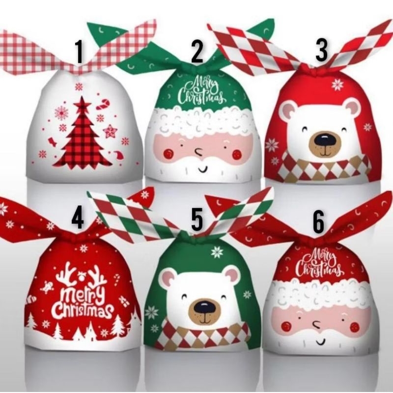 

(PC20) 10pcs Plastik ikat natal/Plastik goodiebag christmas