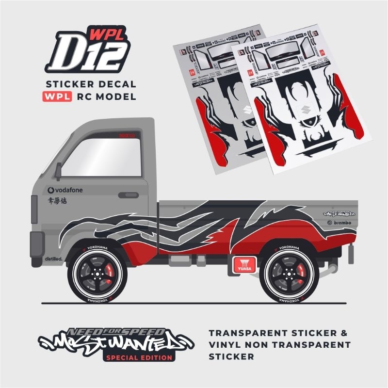 wpl d12 custom decal stiker - Izzy mazda mostwanted