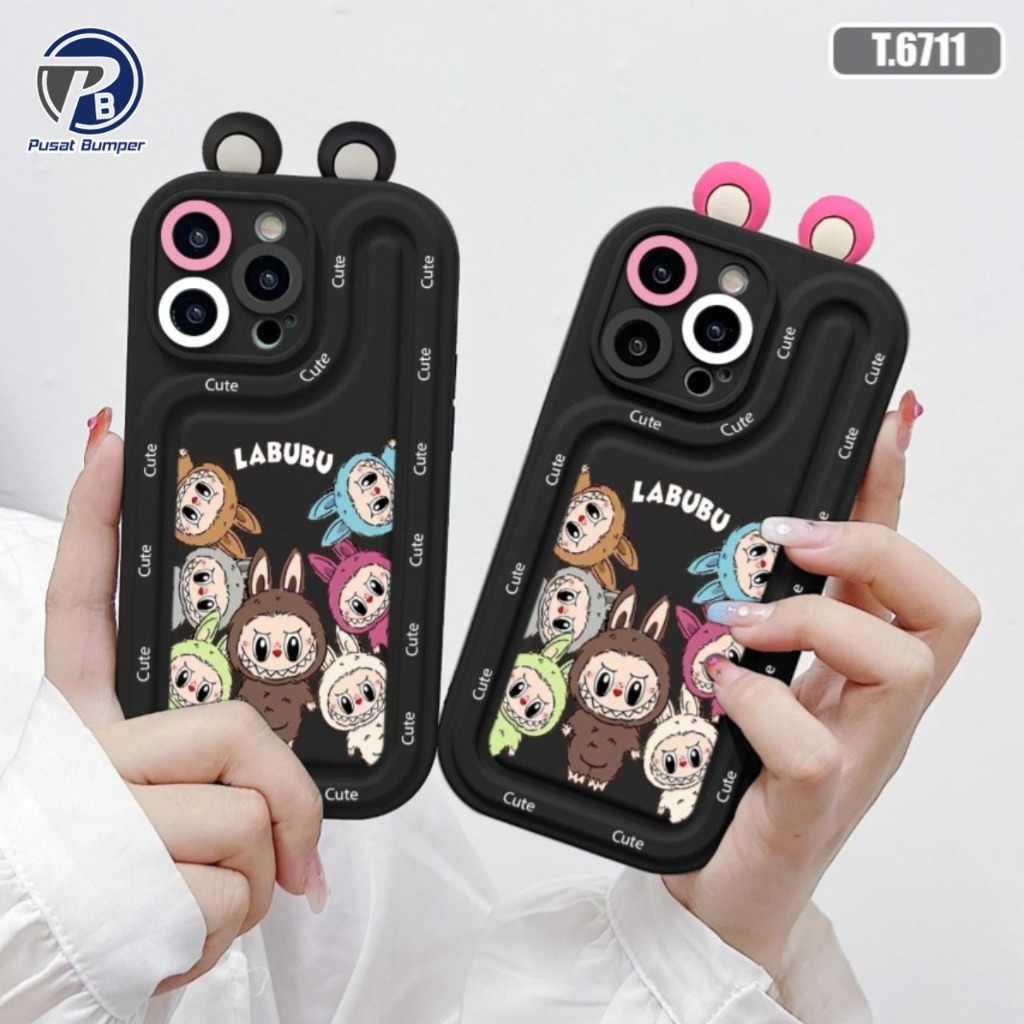 SS989 Softcase Premium Double Side Labubu Monster Kawai Casing Hp Compatible For Oppo A71 A74 A95 A3