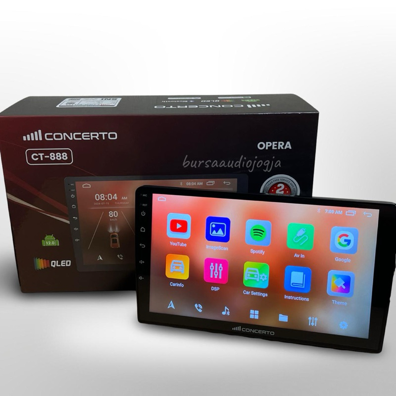 Head unit Android 9 Inch Concerto CT-888 Layar Qled Garansi 2 Tahun