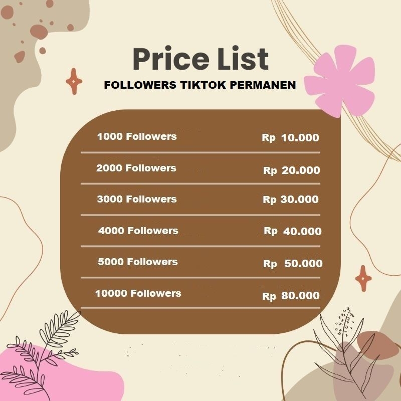 Tiktok followers murah Fast Proses
