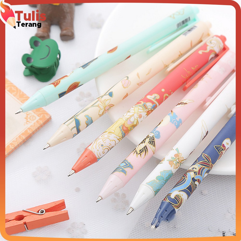 

Pena Bolpoint Stationary Alat Tulis Pelajar Dan Kantor Motif Cartoon Pulpen Mekanik Pen Gel 6PCS Tulis Terang A43