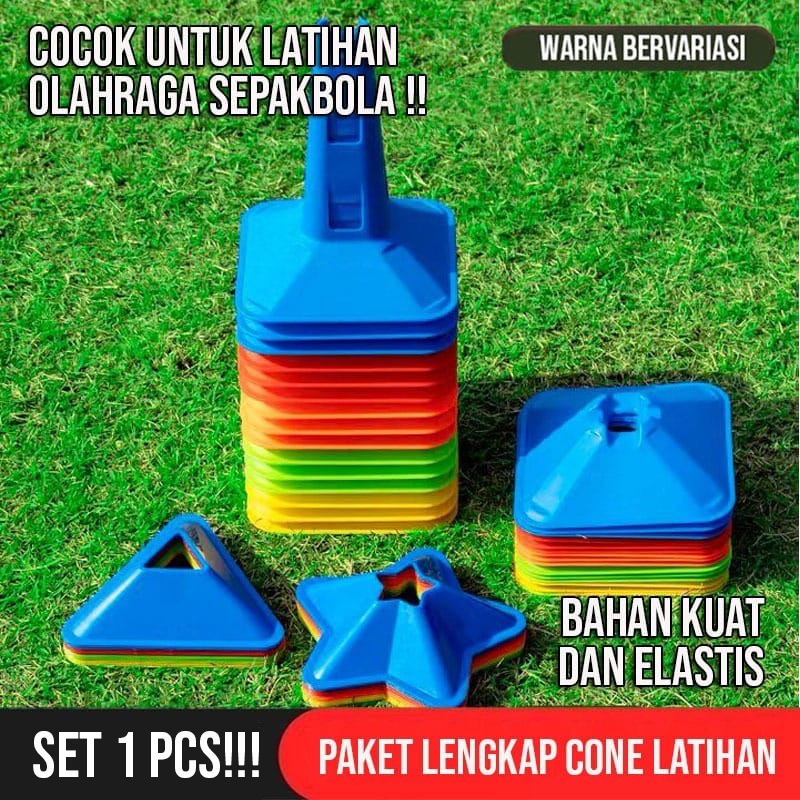 BBAK SET 1 PCS Cone Kerucut Marker 23 CM Model Lubang Kotak Marker Olahraga Cocok Untuk Latihan Anak