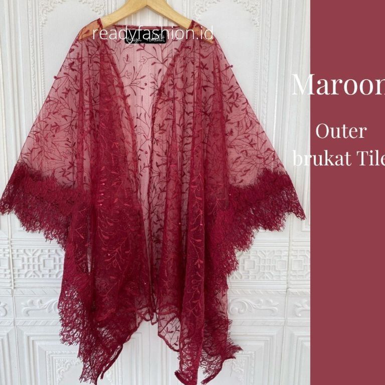 OUTER KEBAYA TULE COD CARDIGAN TILE TILLE TULLE ROMPI NAVY MARUN HITAM MOCCA DUSTYPINK ABU SILVER CA