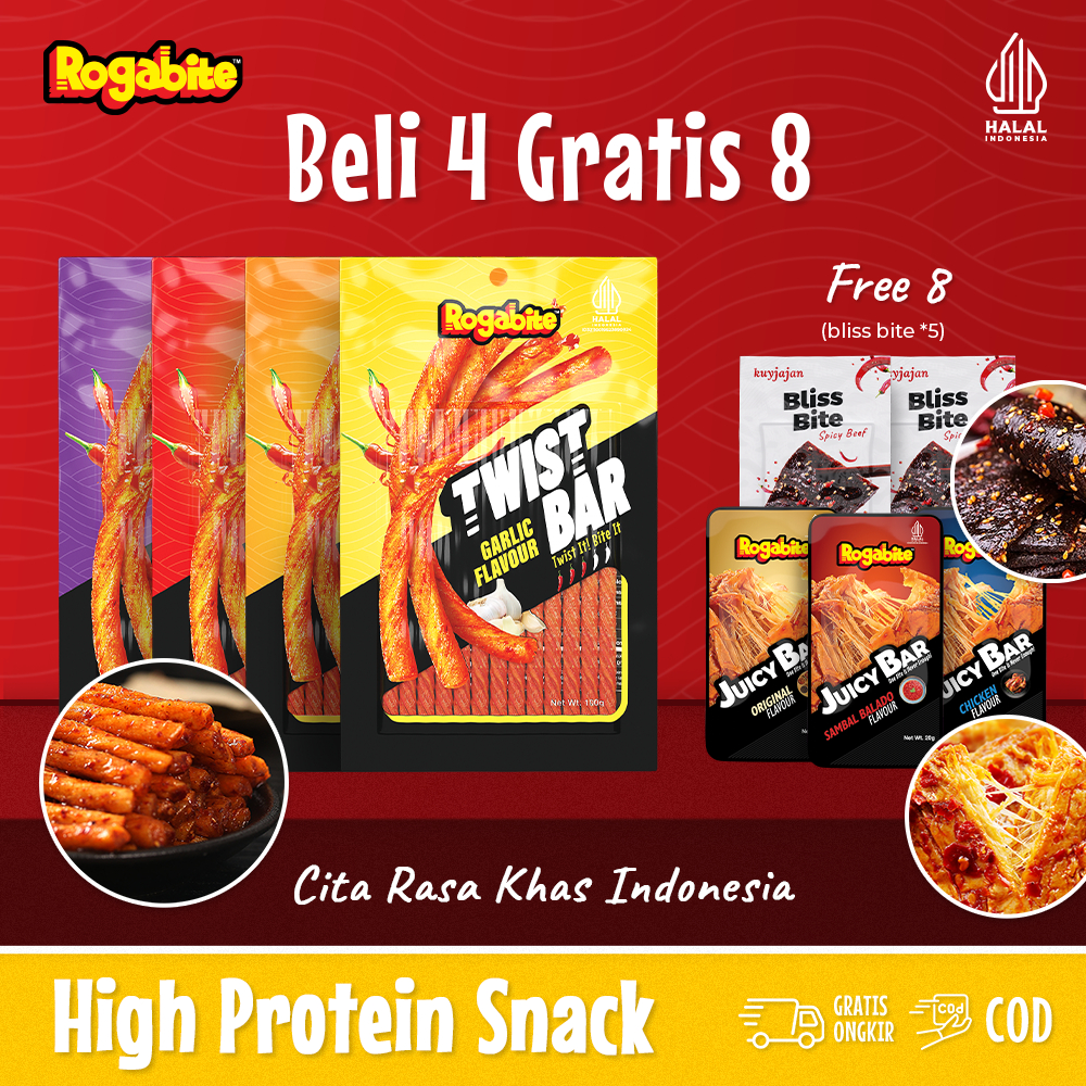 

Rogabite - [Halal] [Beli 4 Gratis 8] Twist Bar Free Juicy Bar Bliss Snack Camilan