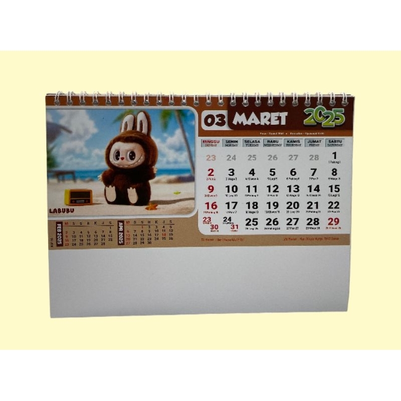 

kalender meja tahun 2025 m karakter catoon