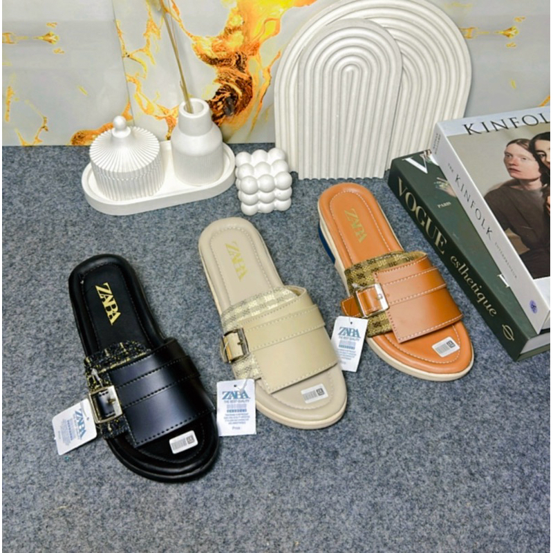 Sandal Selop Zara Wedges Rajut Kombinasi Polos Sandal Wedges Terbaru Kode SM27