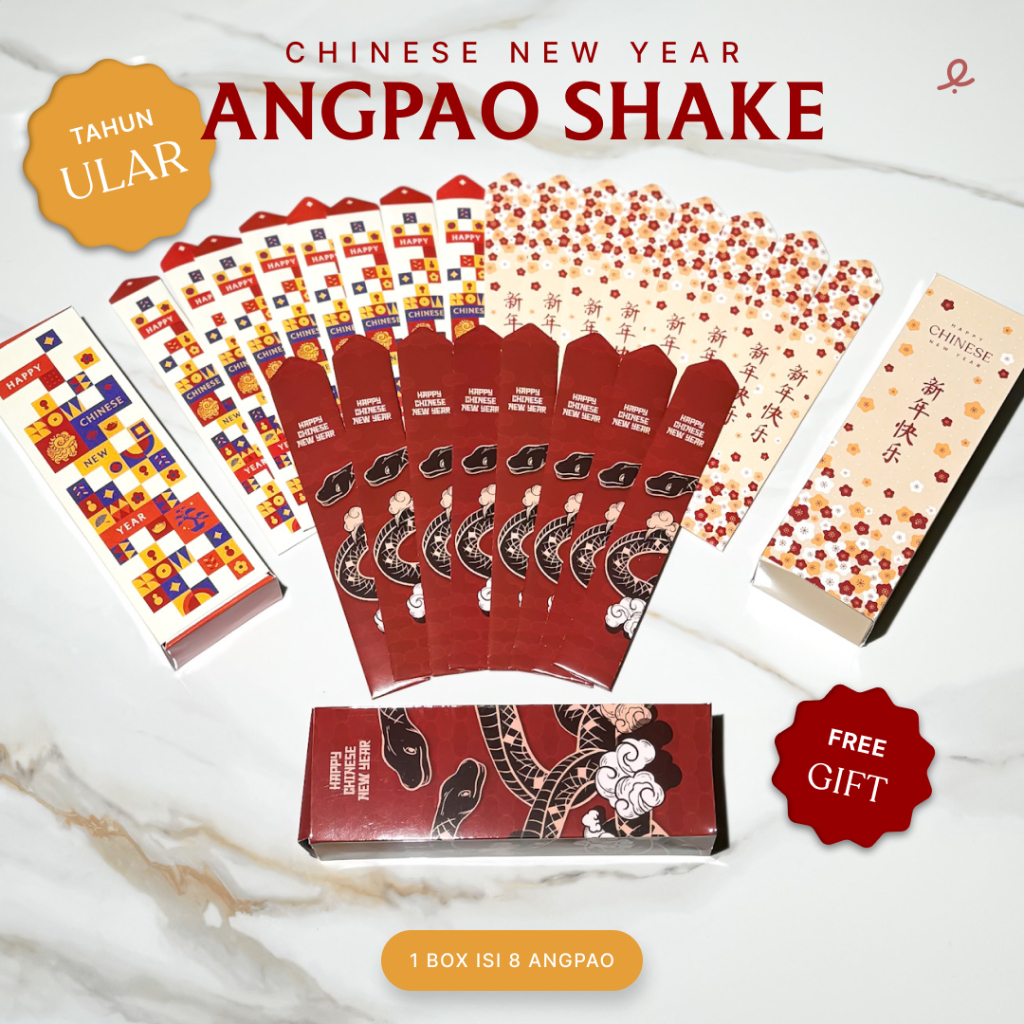 

Angpao Shake Chinese New Year 2025 Year of Snake | Amplop Kocok Angpao Sincia | Tahun Ular | 1 Box isi 8