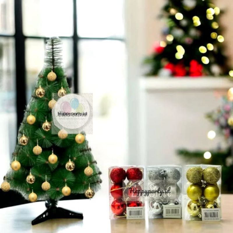 

Bola Natal 4cm Gradasi Gliter Kombinasi / Christmas Ball / Hiasan Pohon Natal