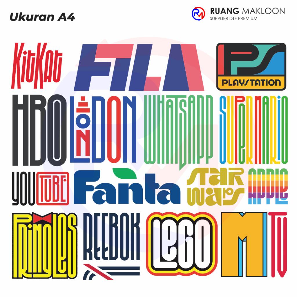 Sablon Setrika Sablon DTF Satuan A4 Logo Brand 01 - SIAP PRESS