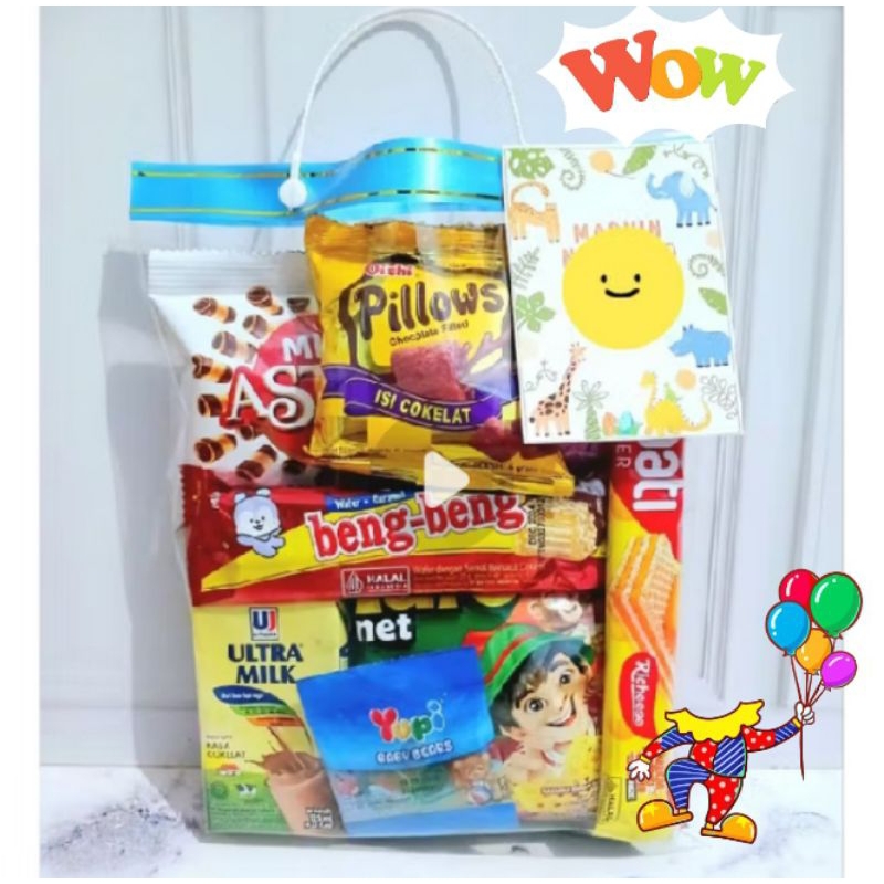 

paket bingkisan Snack anak praktis murah simple