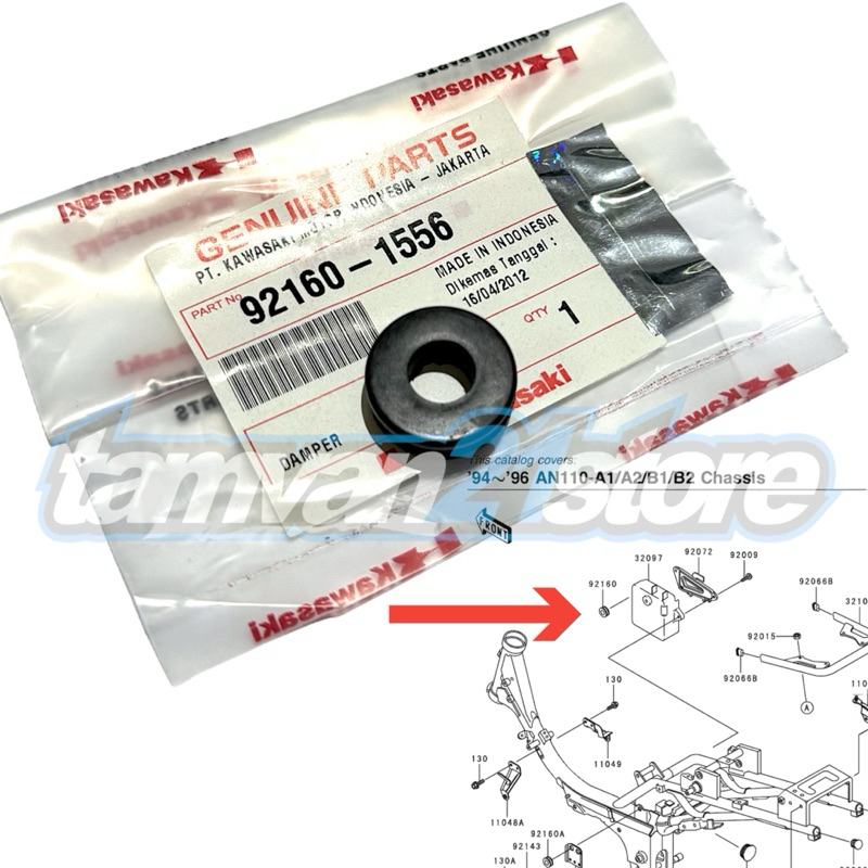 KARET BODY BOX AKI KAZE / KAZE R ORIGINAL KAWASAKI NOS