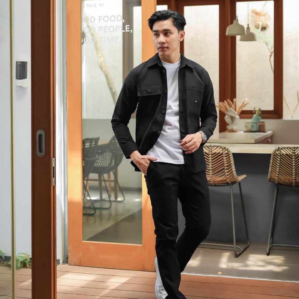 Jaket Trucker Canvas Warna Hitam  Trucker Canvas ginal WOLV  Jaket Semi Parka  Jaket Canvas Pria  Wa