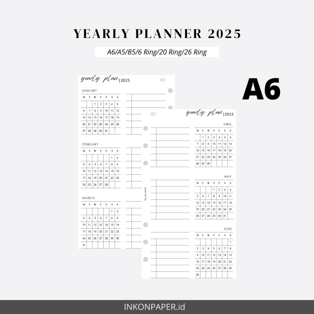 

A6 - Planner 2025, Quarterly Plan/Yearly Planner 2025 by INK_ON_PAPER