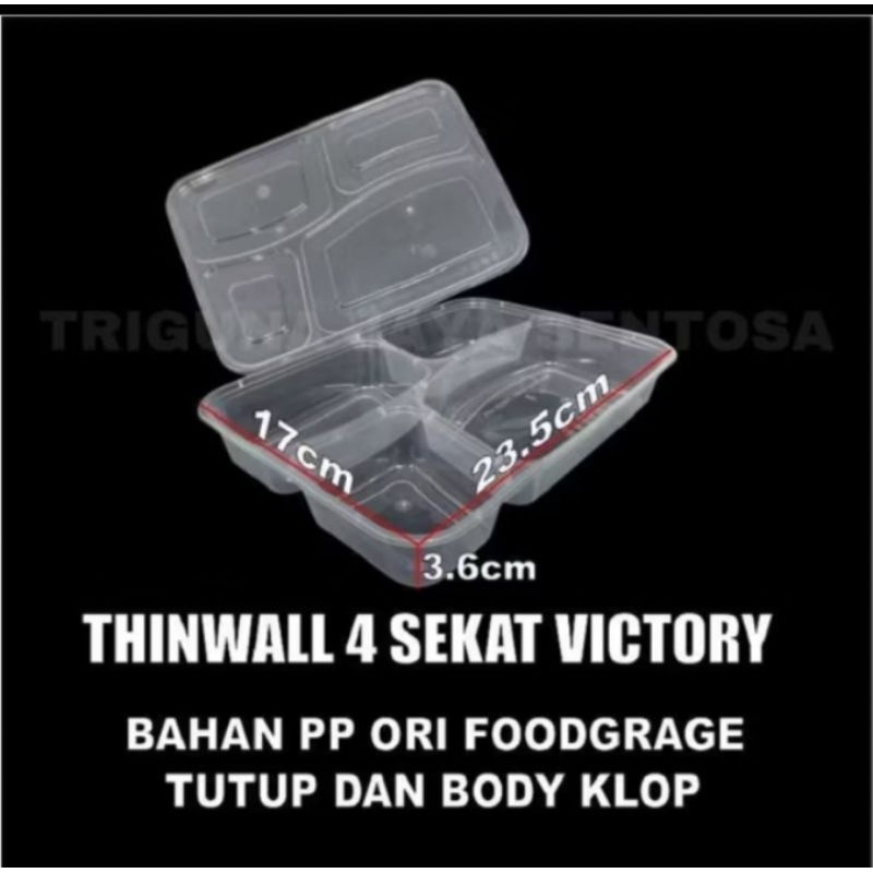 thinwall 4 sekat bento box
