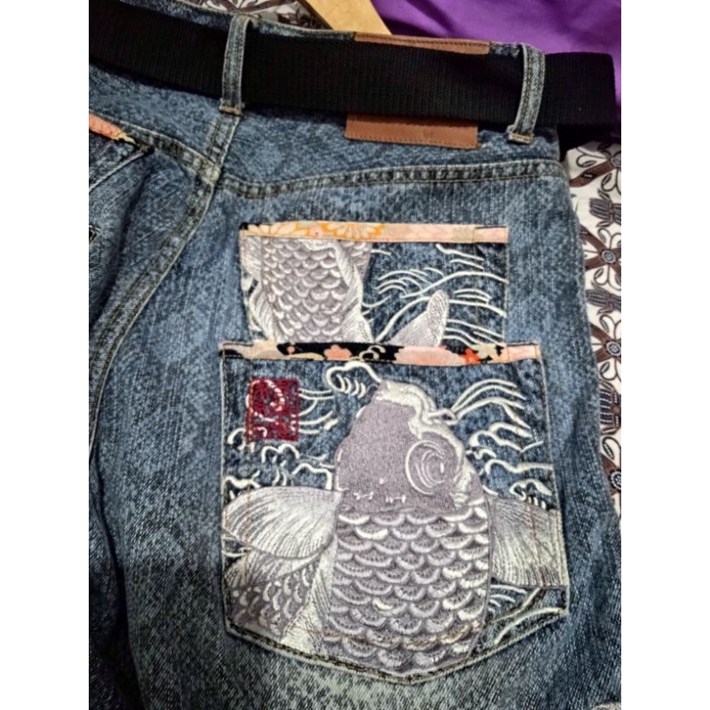 JEANS SUKAJAN ART KOI FULL BORDIR