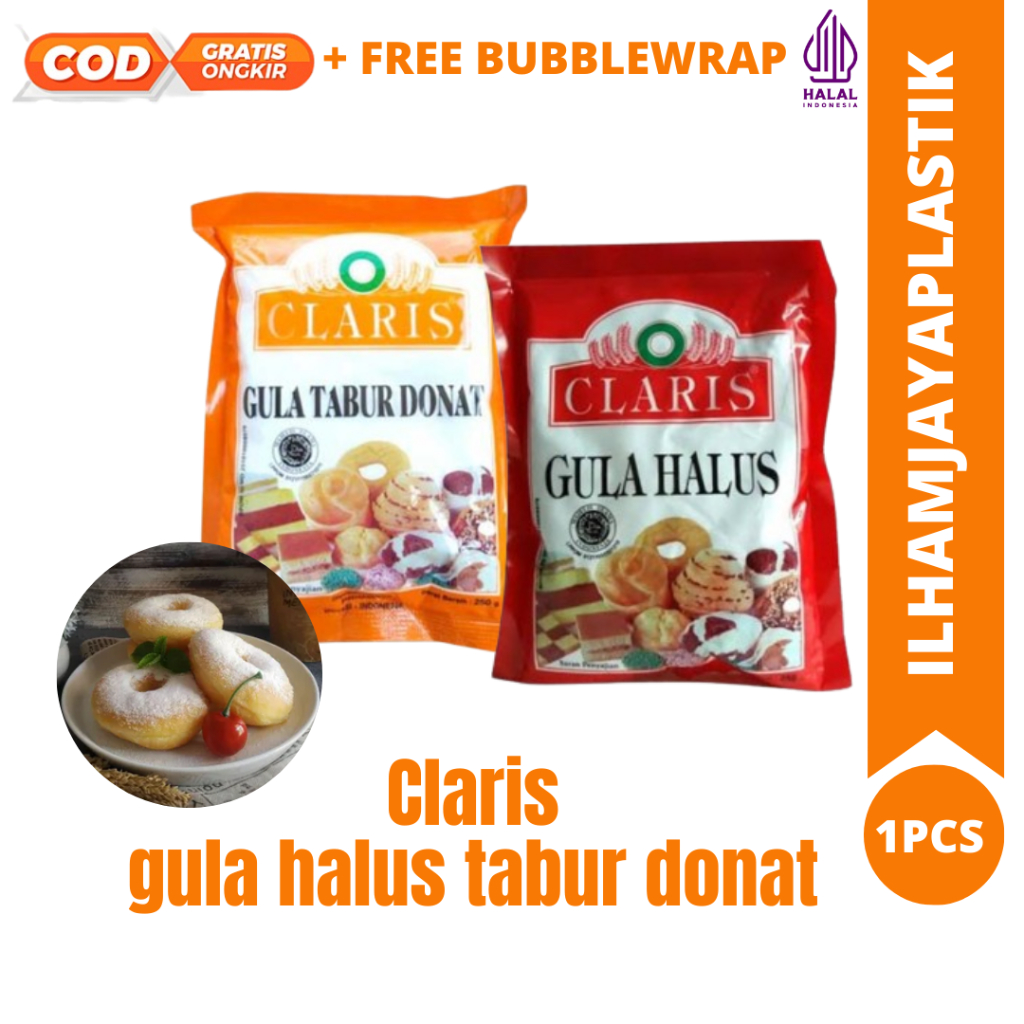 

CLARIS GULA TABUR DONAT 250gram / gula halus tabur donat / gula donat