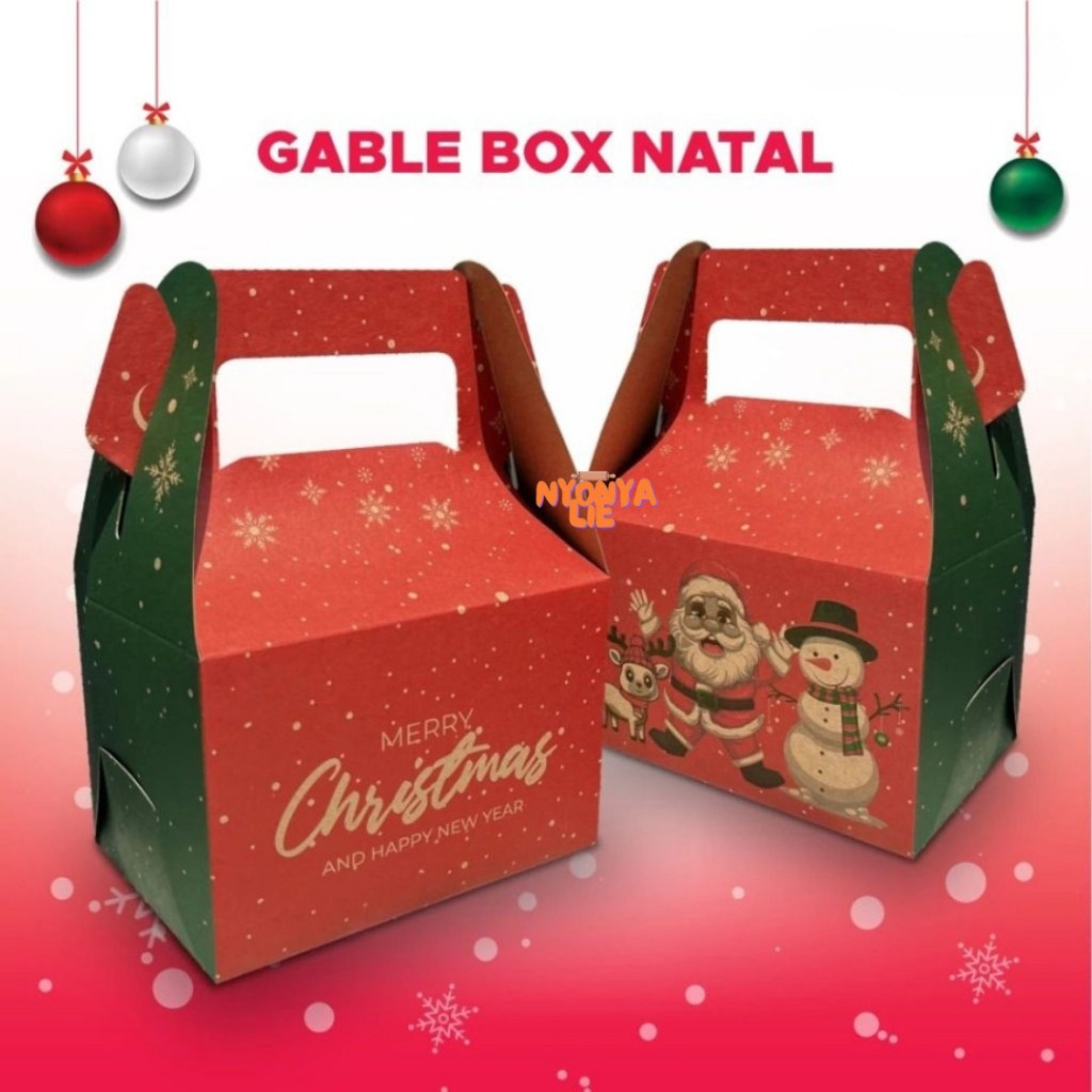 

GB21C Gable Box Natal 14x10x10 cm Christmas Hampers Parcel Hadiah Nyonya Lie
