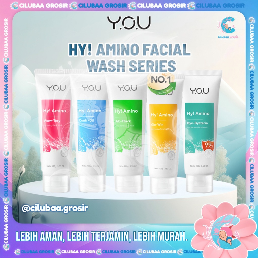 YOU Hy! Amino Facial Wash Contr Oil || AC Ttack || Glo Win || Wow Tery || Bye-Byeteria || Sabun Pemb