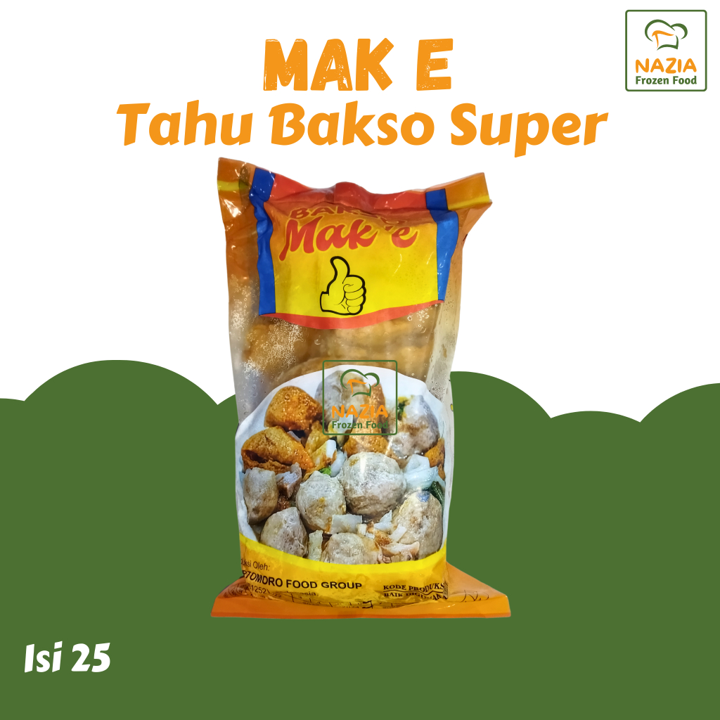 

Tahu Bakso Super Mak'e 900gr isi 25pcs Tahu Bakso Beku Frozen