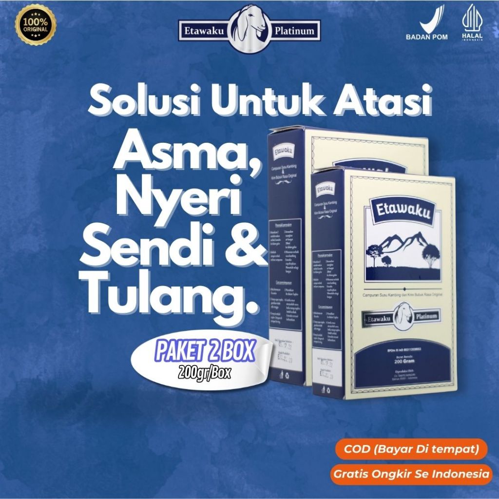 

Etawaku Platinum - Susu Kambing Murni Atasi Nyeri Sendi & Tulang Original 2 Box