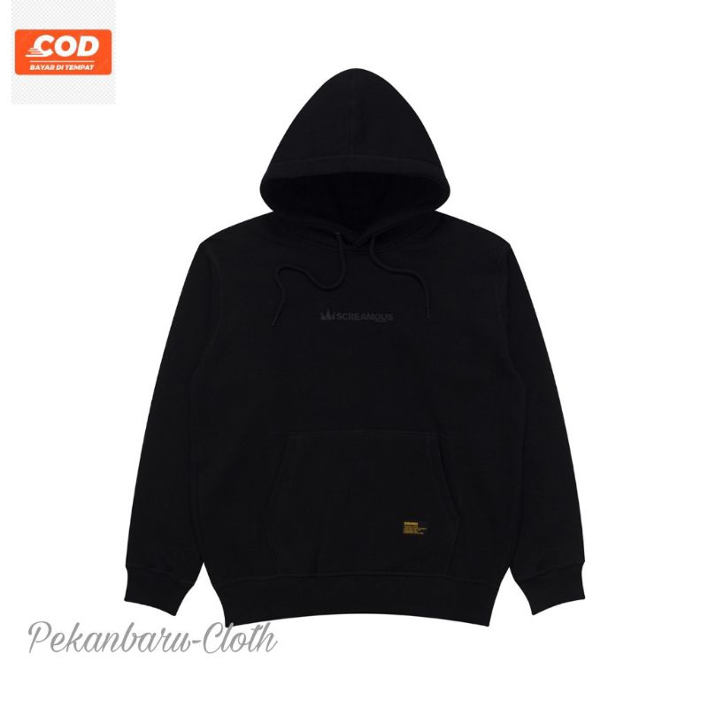 [Screamous] Sweater Hoodie Standar Distro Premium Black Original√Hoodie Premium Pria Wanita