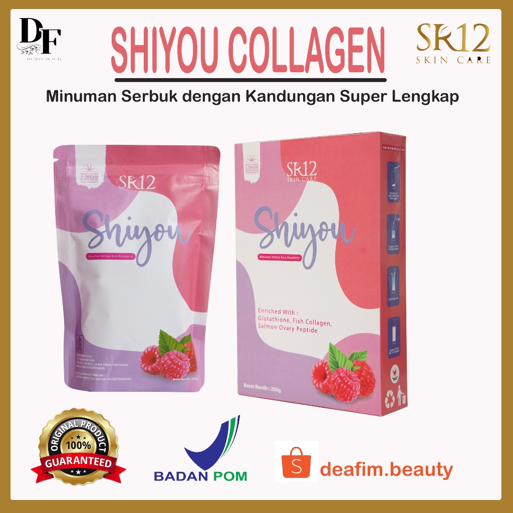 SR12 Shiyou Collagen | Minuman Kolagen Pemutih Kulit Badan dengan DNA Ikan Salmon | BPOM | Halal