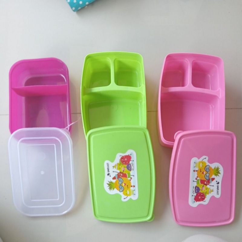 Tepak makan plastik sekat 2 dan 3