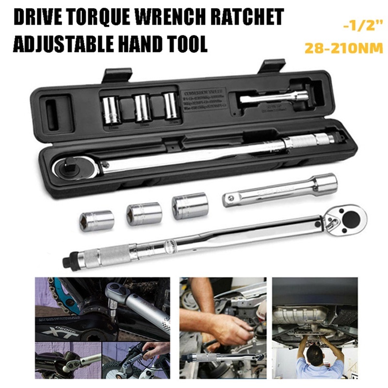CODTekiro Kunci Torsi Mobil Untuk Motor 5Pcs 1 Set 12 Inchi 1/2 Kunci Moment Preset Kunci Torsi