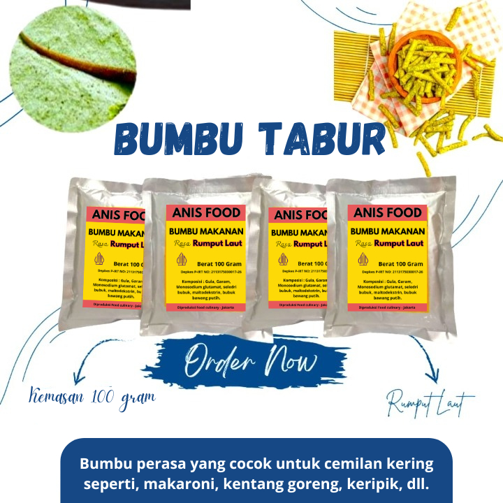 

ANIS FOOD BUMBU TABUR ALA SHIHLIN RASA RUMPUT LAUT KEMASAN 100 GRAM